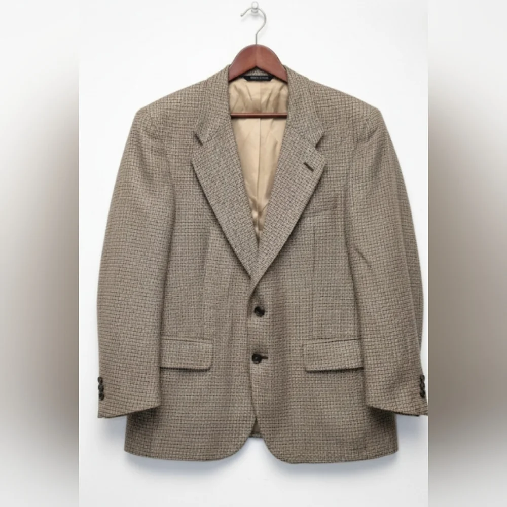 Vintage Burberrys Wool Houndstooth Blazer Saks Fifth Avenue Size Large
